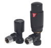 Radiator Valves TRV Round | Angled | Black