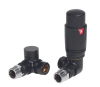 Radiator Valves TRV Round | Corner | Black