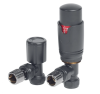 Radiator Valves TRV Round | Angled | Anthracite