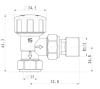 Radiator Valves TRV Round | Angled | Brushed Nickel