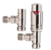 Radiator Valves TRV Round | Angled | Brushed Nickel