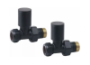 Radiator Valves Man. Round | Straight | Black