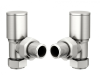 Radiator Valves Man. Round | Angled | Brushed Nickel