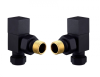 Radiator Valves Man. Square | Angled | Black