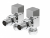 Radiator Valves Man. Square | Angled | Chrome