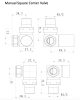 Radiator Valves Man. Square | Corner | Chrome