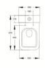 KDK Close Coupled Square Toilet - Rimless Flush