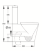 KDK Close Coupled Square Toilet - Rimless Flush