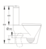 KDK Close Coupled Open Back Square Toilet - Rimless Flush