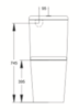 KDK Close Coupled Open Back Square Toilet - Rimless Flush