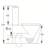 KDK Close Coupled D Shape Toilet - Rimless Flush