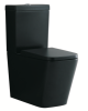 KDK Close Coupled Square Toilet Matt Black - Rimless Flush