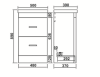 KDK 500mm Floor Curved Unit With Two Drawers 100% Waterproof Pvc Gloss White