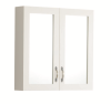 KDK 750mm Traditional Design Mirror Cabinet 100% Waterproof Pvc Creamy White