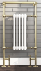 Oxford White, Anthracite Grey, Black With Brushed Brass Frame Traditional Designer Towel Radiator