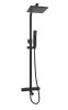 Black Square Thermostatic Rainhead Drencher Shower