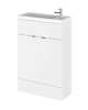 Hudson Reed Fusion White Gloss 600mm Vanity Unit & Basin (255mm Deep)