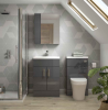 Hudson Reed Fusion Grey Gloss 600mm Vanity Unit & Basin (355mm Deep)