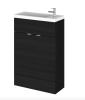 Hudson Reed Fusion Charcoal Black 600mm Vanity Unit & Basin (255mm Deep)