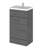 Hudson Reed Fusion Anthracite Woodgrain 500mm Vanity Unit & Basin (355mm Deep)