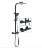 Brooklyn Square Thermostatic Shower - Matt Black