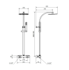 Pure Square Thermostatic Shower - Chrome