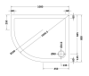 Pearlstone White Offset Quadrant Shower Tray 1000mm x 800mm x 40mm - Left Hand