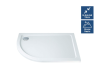 1200mm x 900mm ICEstone Offset Quadrant LH 300mm Shower Tray White