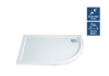 900mm x 760mm ICEstone Offset Quadrant RH 30mm Shower Tray White