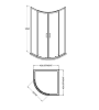 Kristal Chrome 1000mm Quadrant Shower Enclosure, Tray & Waste