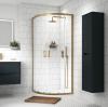 Kristal Brushed Brass 800mm Quadrant Shower Enclosure, Tray & Waste