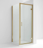 Kristal Brushed Brass 800mm Hinged Door & 800mm Side Panel Enclosure Package With Tray & Waste