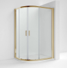 Kristal Brushed Brass 1200 x 800 Offset Quadrant Shower Enclosure, Tray & Waste - Right Hand