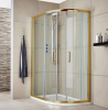 Kristal Brushed Brass 1200 x 800 Offset Quadrant Shower Enclosure, Tray & Waste - Right Hand