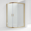 Kristal Brushed Brass 1200 x 900 Offset Quadrant Shower Enclosure, Tray & Waste - Left Hand