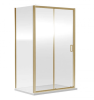 Kristal Brushed Brass 1000mm Sliding Door & 800mm Side Panel Enclosure Package With Tray & Waste