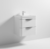 Parade 600mm White Gloss Wall Mounted Cabinet & Polymarble Basin