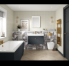 Nuie Classique Satin Anthracite 800mm 1-Drawer Wall Hung Unit & Basin