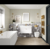 Nuie Classique Satin White 800mm 1-Drawer Wall Hung Unit & Basin