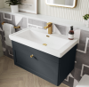 Nuie Classique Satin Anthracite 600mm 1-Drawer Wall Hung Unit & Basin