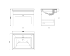 Nuie Classique Satin Grey 600mm 1-Drawer Wall Hung Unit & Basin