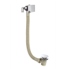 Chrome Square Single Freeflow Bath Filler & Sprung Waste & Overflow