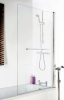 Square Hinged Plain Bath Screen & Towel Rail 6mm