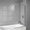 Square Edge Chrome Bath Screen 800mm x 1400mm x 6mm