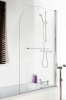 Arched Hinged Plain Bath Screen & Towel Rail 6mm