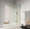 Brushed Brass Radius Bathscreen 800mm x 1400 mm x 6mm